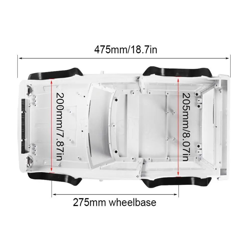 Kit de carcasa de plástico duro 1:10, 275mm, distancia entre ejes, JEEP Cherokee XJ, sin pintar, DIY para 1/10 RC Crawler Car RC4WD D90 D110 TF2 MST