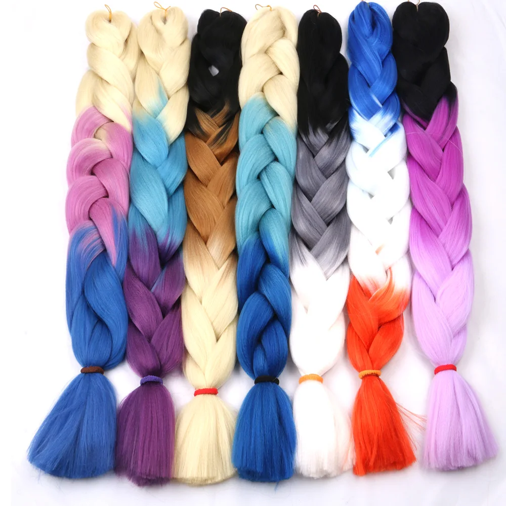 Long Jumbo Braid Hair 32Inch 165g Crotchet Braids Synthetic Braiding Hair Extension Pink Purple Orange Blue Red