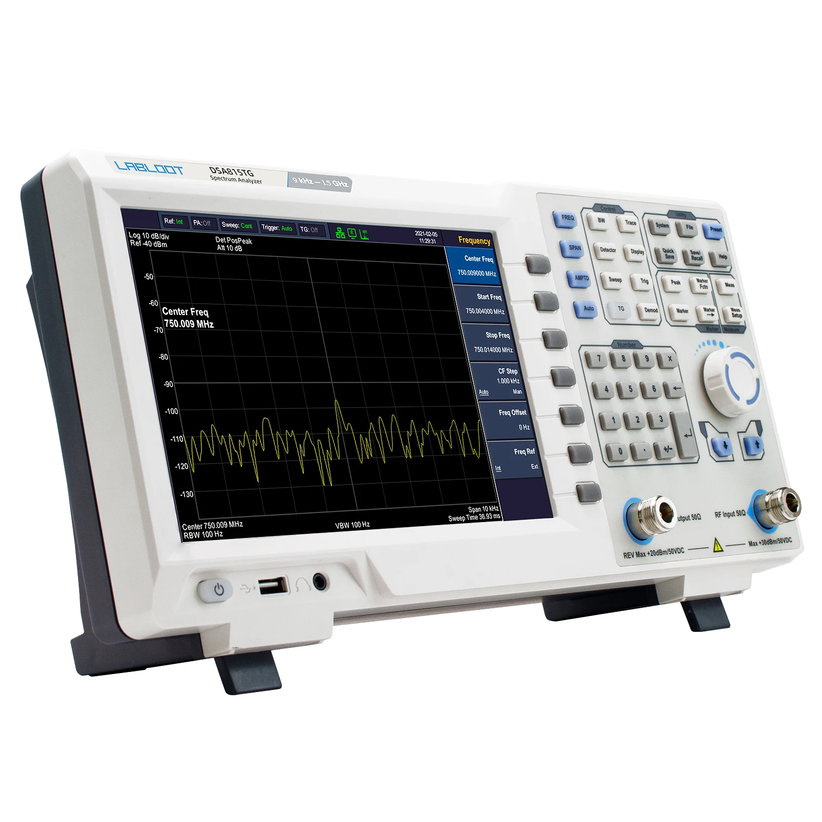 Labloot DSA815-TG 9khz - 1.5ghz Spektrum analyzer 9 hüvelykes LCD monitor kijelző Spektrum analyzer vel nyomkövető generátor