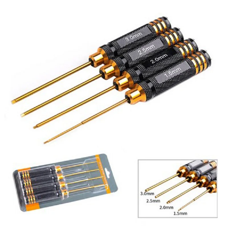 1.5 2.0 2.5 3.0mm Hex Screwdriver Color Titanium Alloy Steel Hexagon Screwdriver Set Allen Driver For RC Helicopter Car