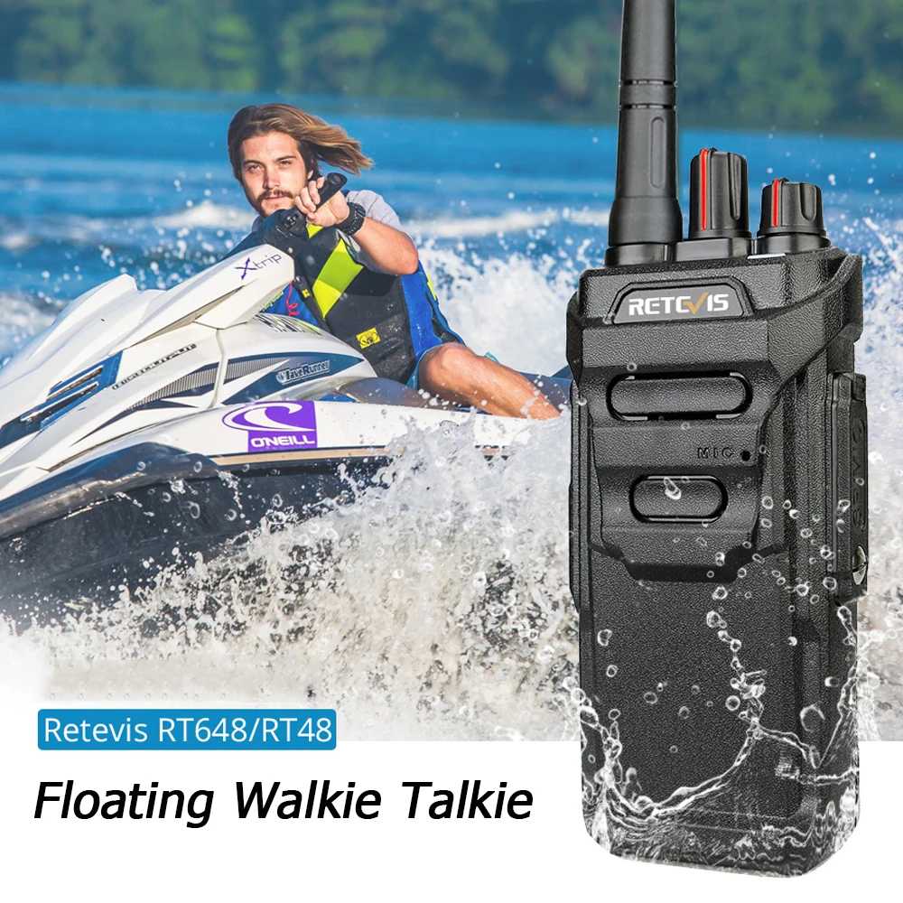 RETEVIS RT648 IP67 Waterproof Walkie Talkie 1 or 2 pcs Floating Portable Radio PMR 446 FRS License-free Two-way Radio Walk Talk