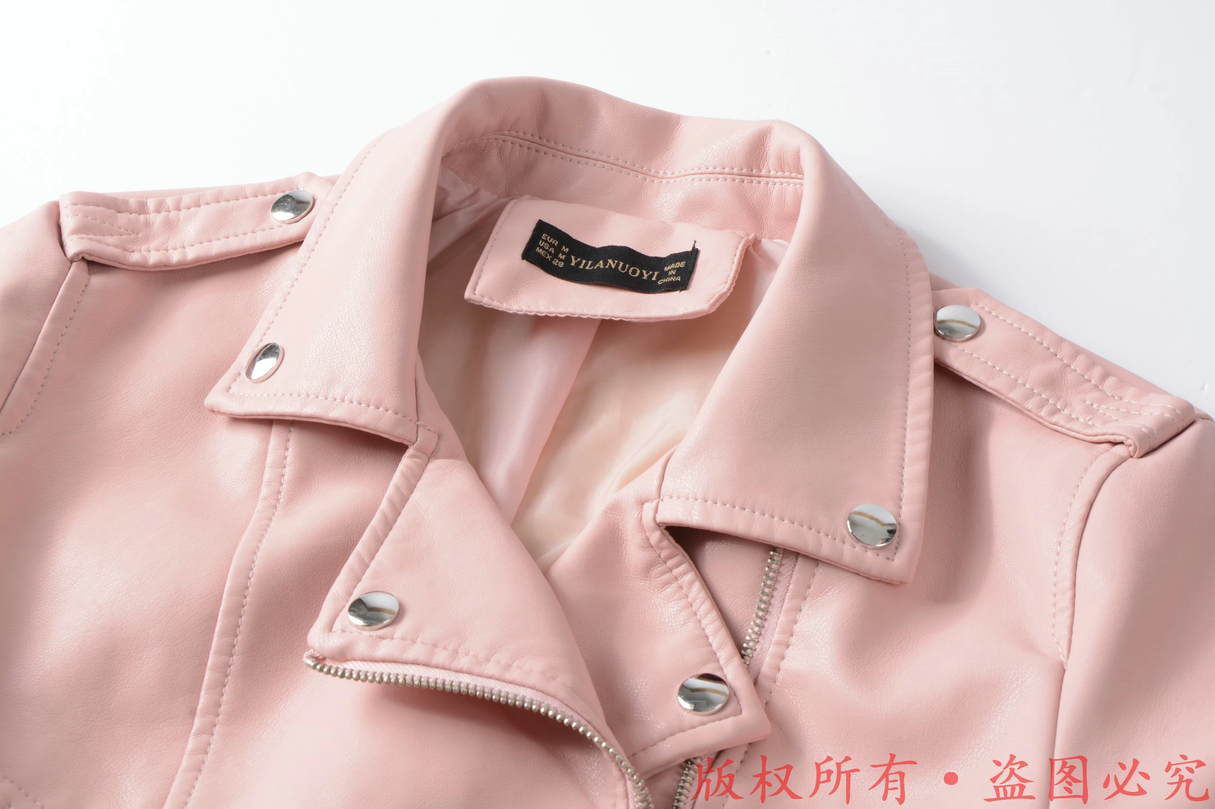 Hot New Fashion Women Motorcycle PU Leather Jackets Female Autumn Short Epaulet Zippers Coat Hot Black White Pink Yellow Outwear