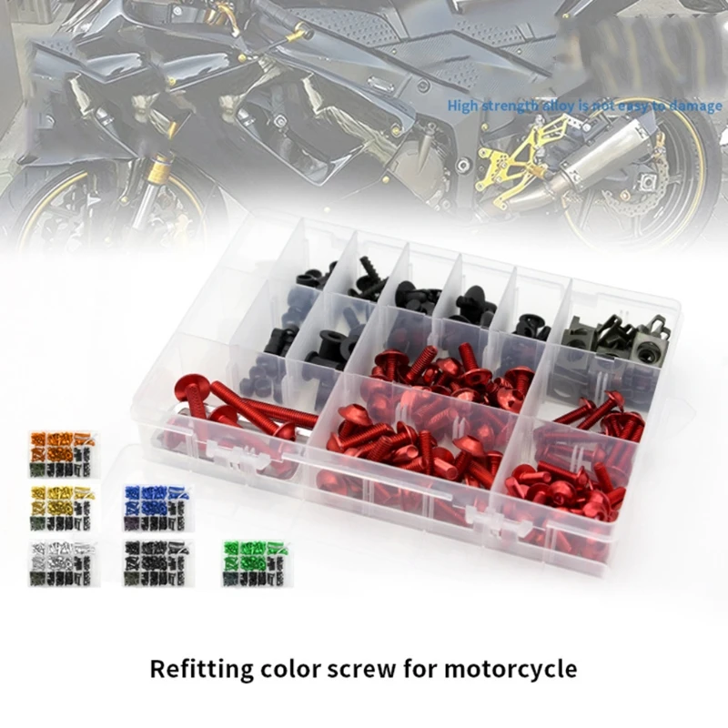 193PCS/Set CNC Alloy M6 M5 Fairing Bolts Kit Bodywork Screws Nut For Motorcycle 7 colors Applicable model motorcycle