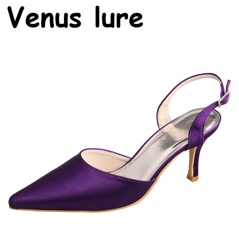 (23 Colors) Purple Shoes Women Wedding Party Purple Slingback Pumps Size 6