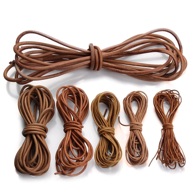 

2-5m 2.5 3 4 mm Genuine Leather Cord String Rope for DIY Necklace Bracelet DIY Jewelry Making Accessories Jewelry Findings