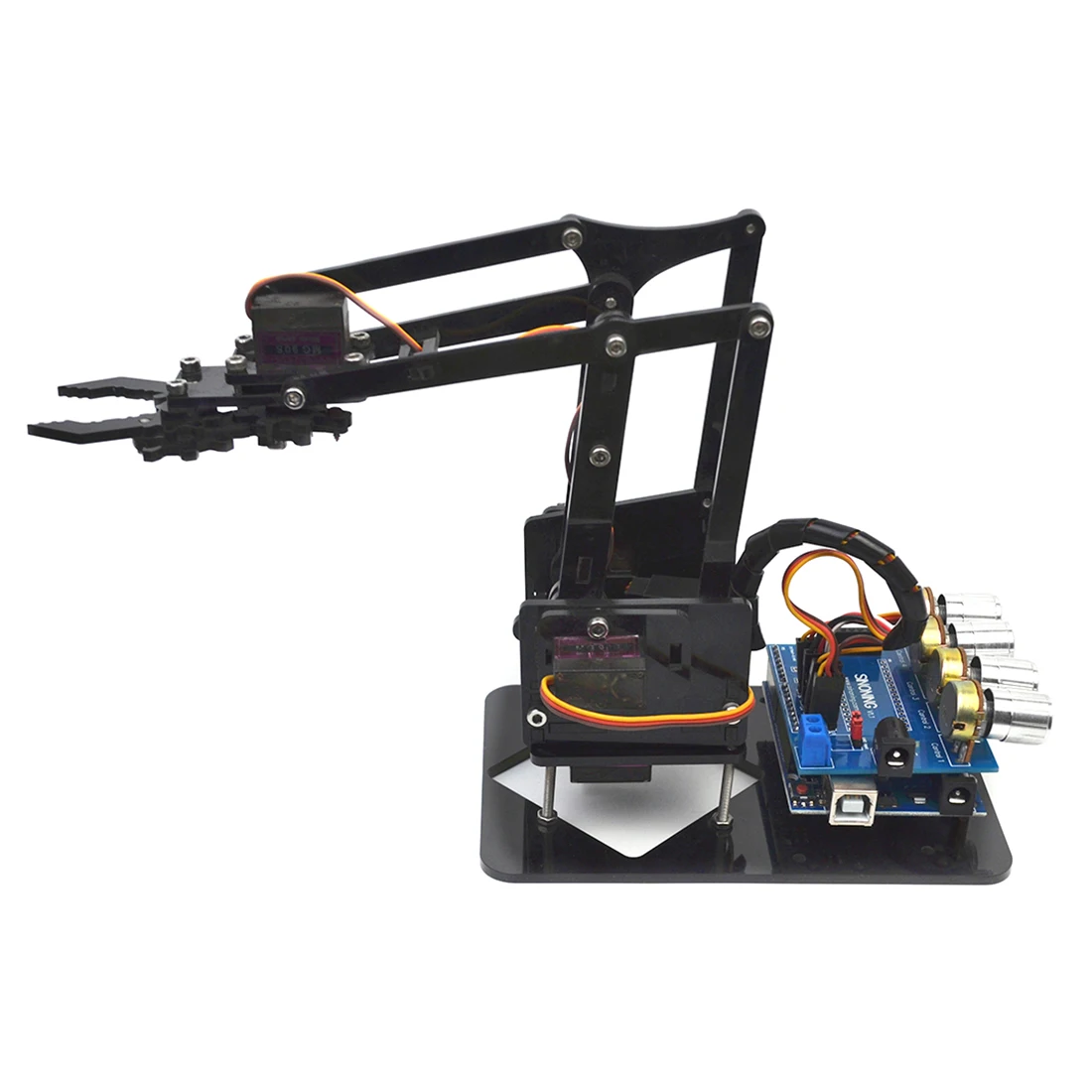 Official iSmaring DIY 4DOF Acrylic Robot Arm with Robotic Claw with Arduino Kit Mechanical Grab Manipulator Diy Tracked Crawler