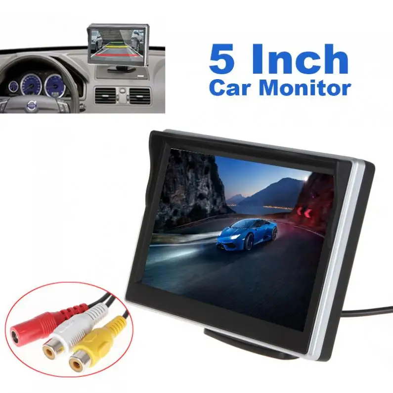 5 Inch TFT-LCD Digitale Car Rear View Monitor Lcd Display Voor Vcd/Dvd/Gps/Camera Met Front membraan