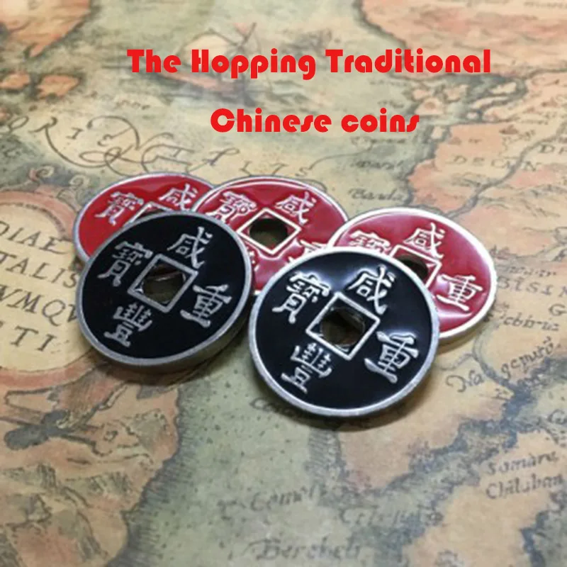 

The Hopping Traditional Chinese Coins Magic Tricks Magician Close Up Gimmick Illusions Props Mentalism Coin Appear Vanish Magia