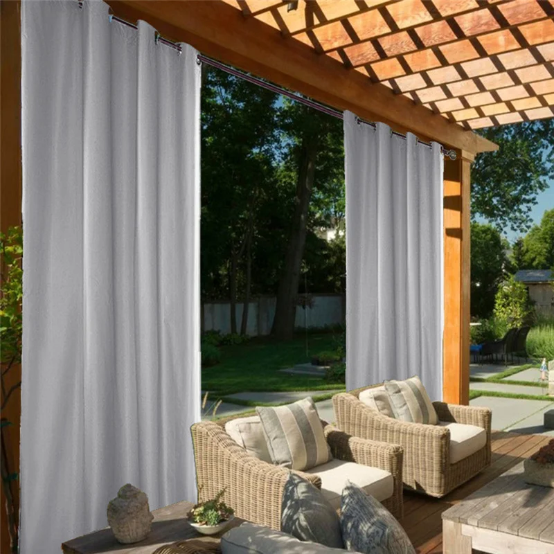 

Outdoor Curtains Garden Patio Blackout Curtain Waterproof Windproof UV Protection Mildew Resistant for Porch/Pergola/Yard/Pool