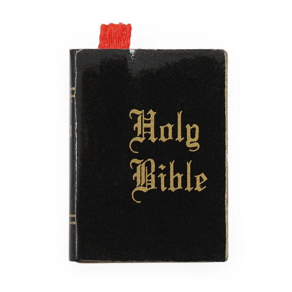 Odoria 1:12 Miniature Bible Book Black Hardcover Model Living Room Bedroom Home Set Dollhouse Accessories Doll House Decoration