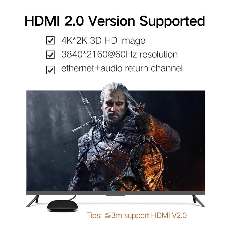 High Speed HDMI Cable for Xiaomi Mi Box PS4 HDMI Splitter HDMI Switch Cable 1m 2m Gold Plated Port 4K 1080P 3D Cable HDMI