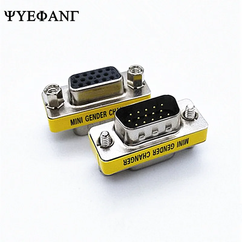 1pc Female to Male SVGA VGA DB15 15 Pin Female Gender Changer adapter