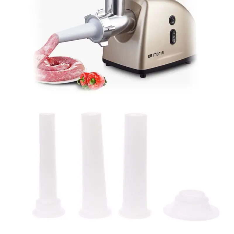3 pz/set tritacarne salsiccia ripieno tubi riempimento salsicce fai da te creatore imbuti ugelli con 1Pc 6.8cm Base 19QE