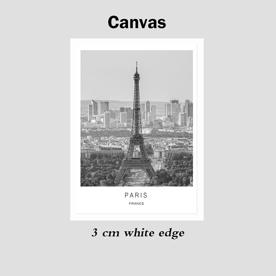 Black White Canvas Painting World City Landscape Paris London New York Poster Prints Nordic Style Wall Art Picture Home Decor