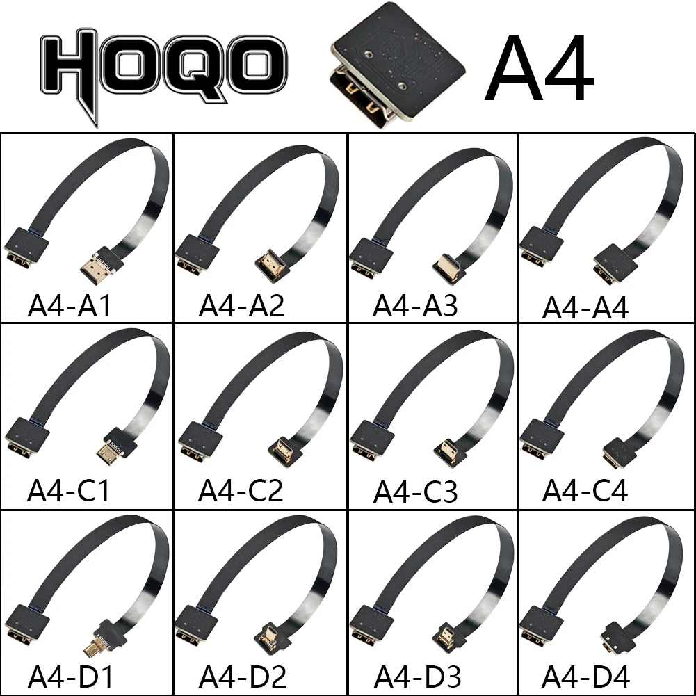 A4 elastyczny kompatybilny z HDMI FFC Fpv Ultra cienki Micro HDMI żeński A4 płaski przewód do HDMI Mini 90 stopni Micro męski FPC