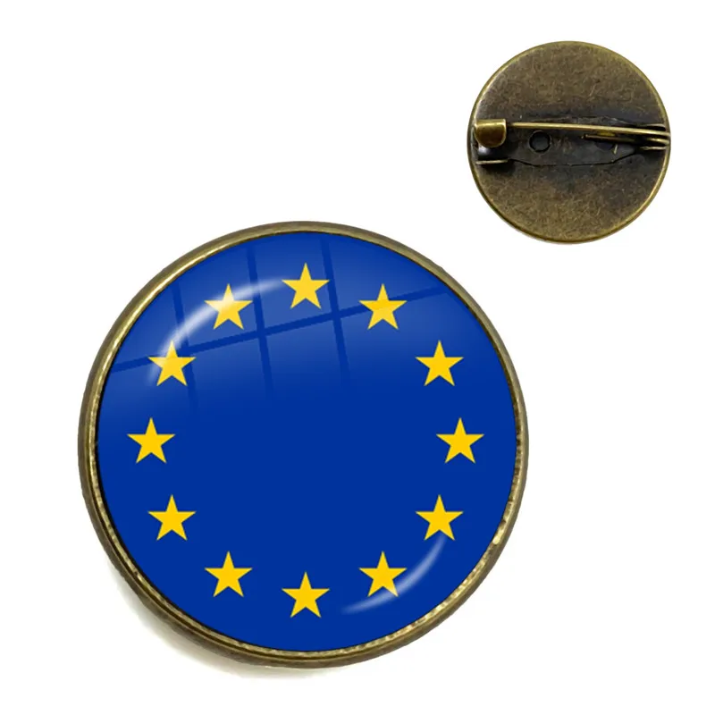 Antilles,European Union,Ukraine,Hungary,Moldova,United States Virgin Islands National Flag 16mm Glass Cabochon Brooches Jewelry