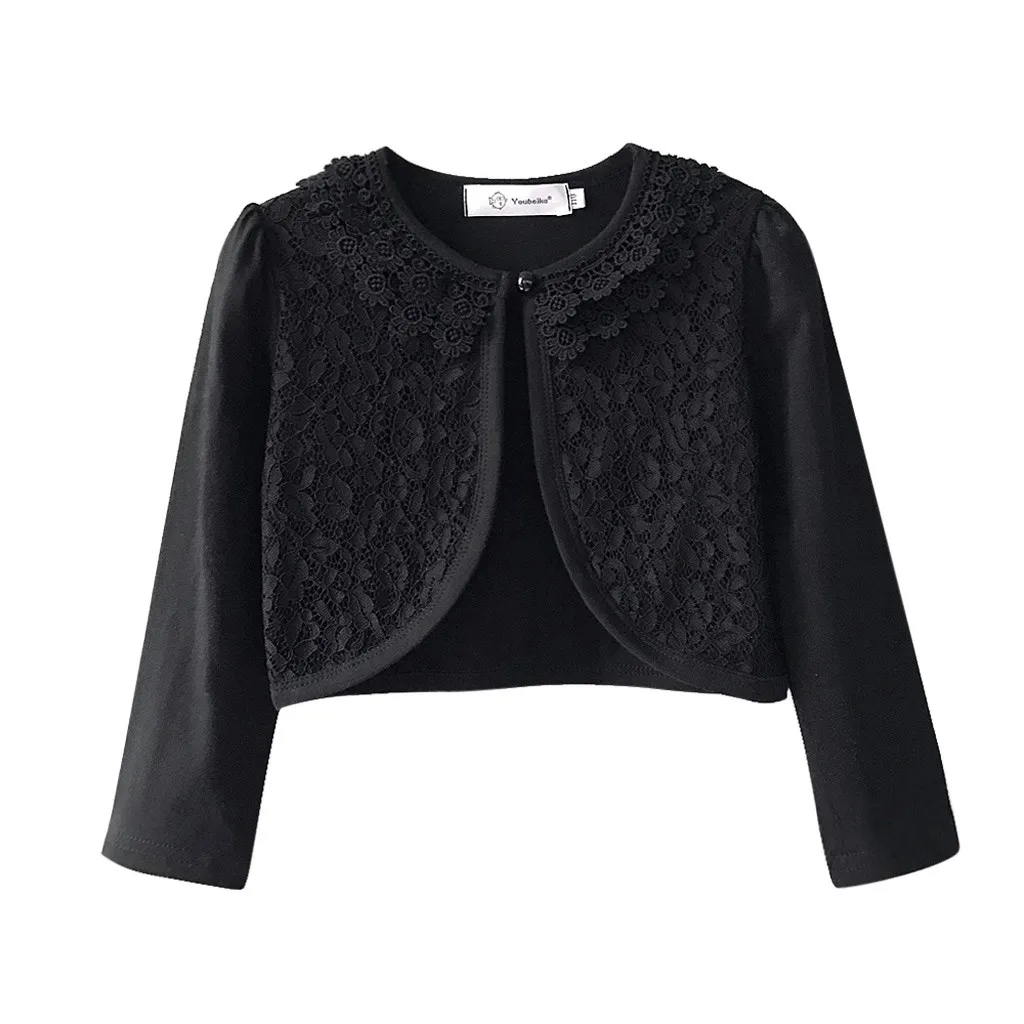 Girls Lace Shrug Coat Toddler Kids Baby Little Girls Lace Princess Bolero Cardigan Shrug Tops Clothes ropa de niรฑos 2 a 9 aรฑos