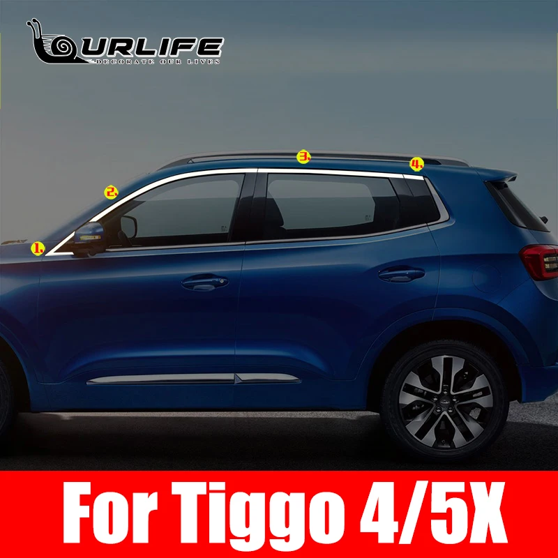 ステンレス鋼の窓のためのカーテン,外部アクセサリー,車の改造用,chery tiggo 4 5x 2019 2020,