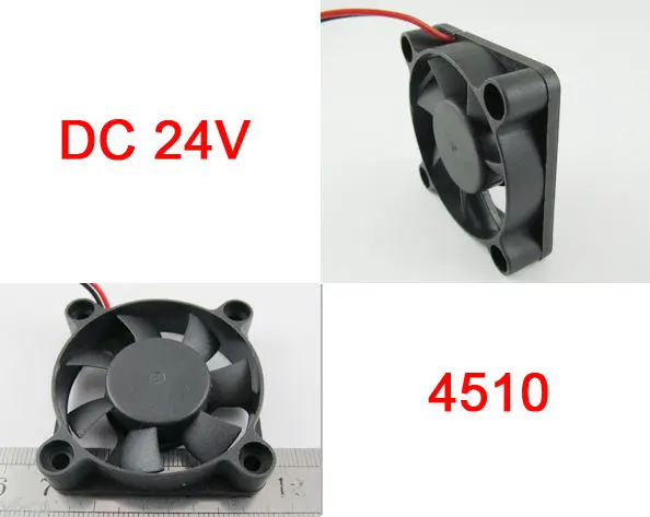 1pc Brushless DC Cooling Fan 45x45x10mm 4510 7 blades 24V 2pin 2.54 Connector