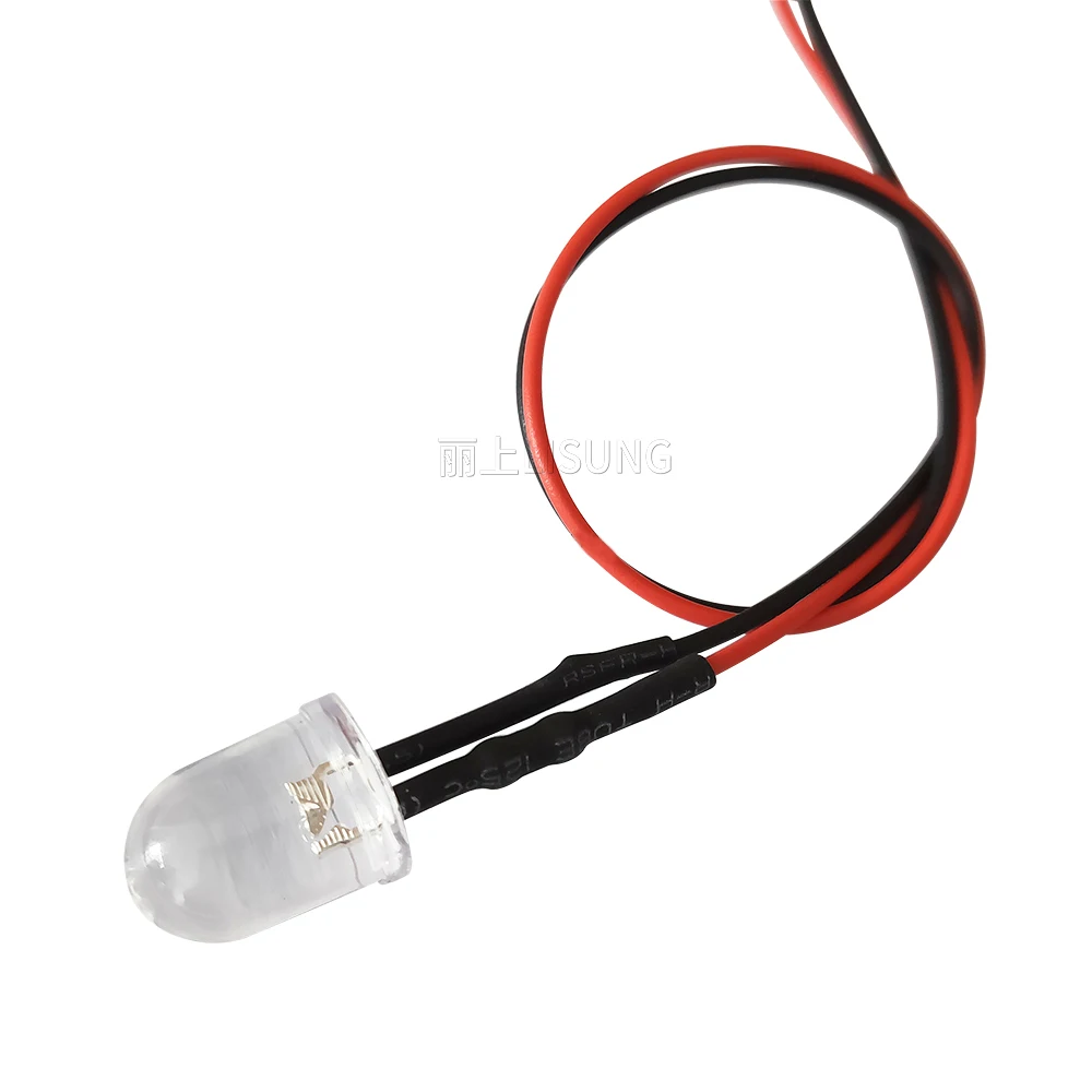 3v 6v 12v 24v 220v Single Pre Wire 10mm Led Light Red White Blue Yellow Lamp Diodes Led Prewired Wired Emitting Diode With Lead