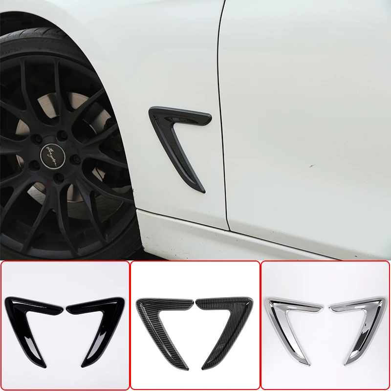 

1 Pair Car Side Air Vent Cover Trim Fender Sticker For BMW 3 Series F30 2013-2018 Shark Gills Side Vent Sticker Carbon Fiber ABS