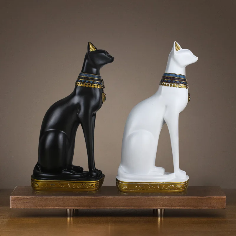 Vintage Egyptian Cat Resin Craft Home Decor Modern Baster Doddess Dod Pharaoh Figurine Statue For Table Ornaments Gift Drop Ship