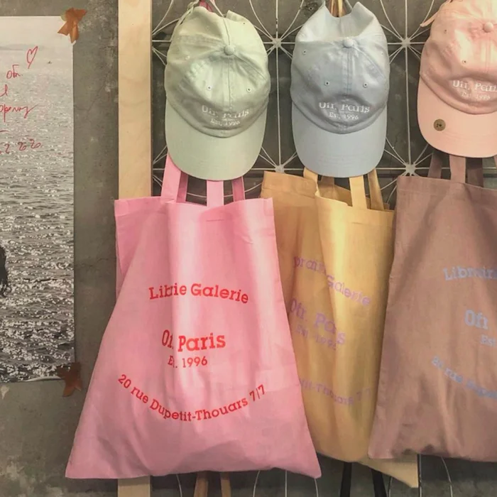 Women Ofr Paris French Letters Print Canvas Bag Thin Cloth Shopping Bag Female Eco Handbag Tote Bag Summer Shoulder Bag For Girl