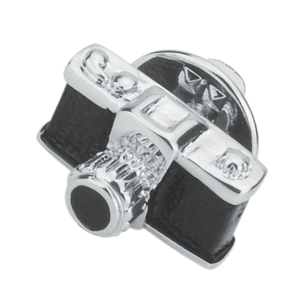 Men Women Camera Brooch Badge Pin Sweater Collar Button Jewelry Accessories