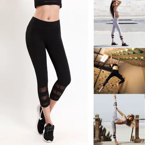 Women High Waist Stretch Leggings Fitness Yoga Pants Athletic Running Gym Workout Sport Trousers