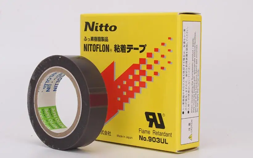 100Rolls/Lot High Quality Nitto Denko Tape 903UL Nitoflon Silicone Adhesive Tape (T0.08mm*W19mm*L10m)