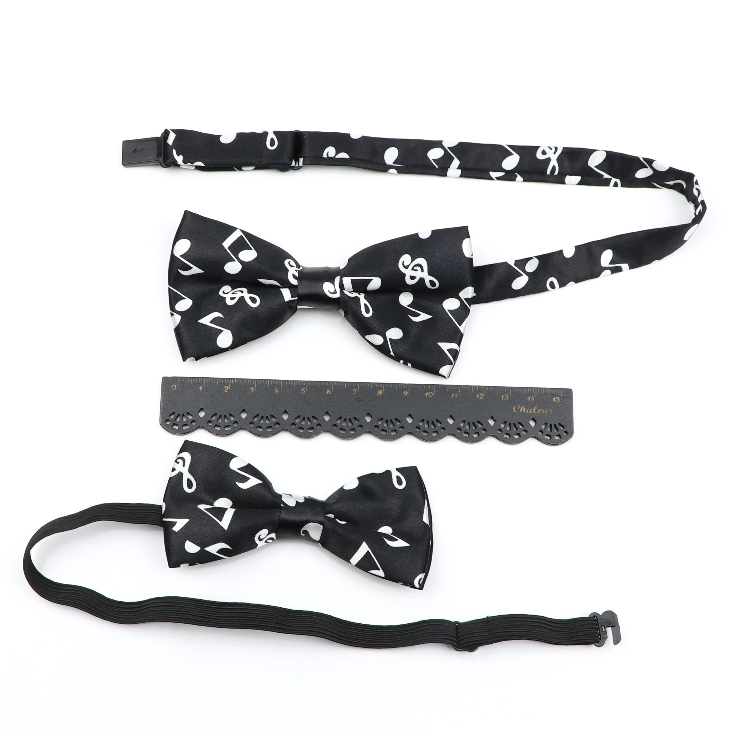 Musical Bow Tie Set Piano Stave Guitar Plaid Bowknot Pattern Kids Bow Tie Casual  For Parent-child Party Dinner Wedding Cute