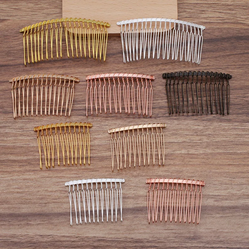 10pcs 12/15/20 Teeth Gold Color Hair Comb Hairpin Wedding Hair Accessories Jewelry Making Metal Bridal Hair Combs Craft DIY