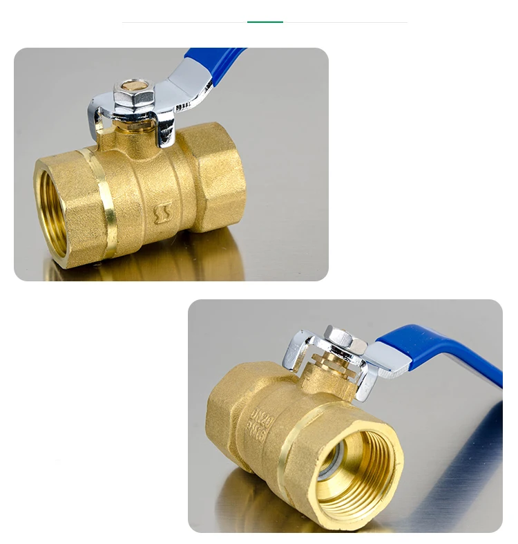 1/2" 3/4" 1" 2" Messing-Kugelhahn mit BSP-Gewinde und Hebelgriff, Kupfer-Wasserhahn – Detail 1