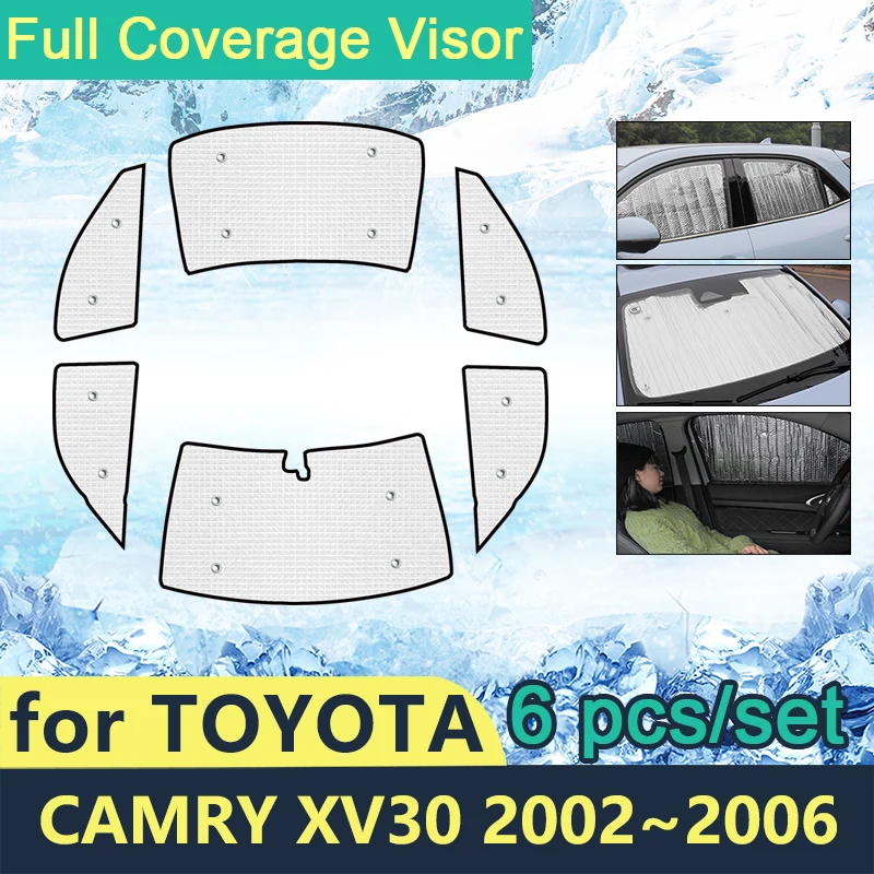 Full Cover Sunshades For Toyota Camry 30 XV30 2002~2006 Car Sun Protection Windshields Side Window Visor Accessories 2004 2005