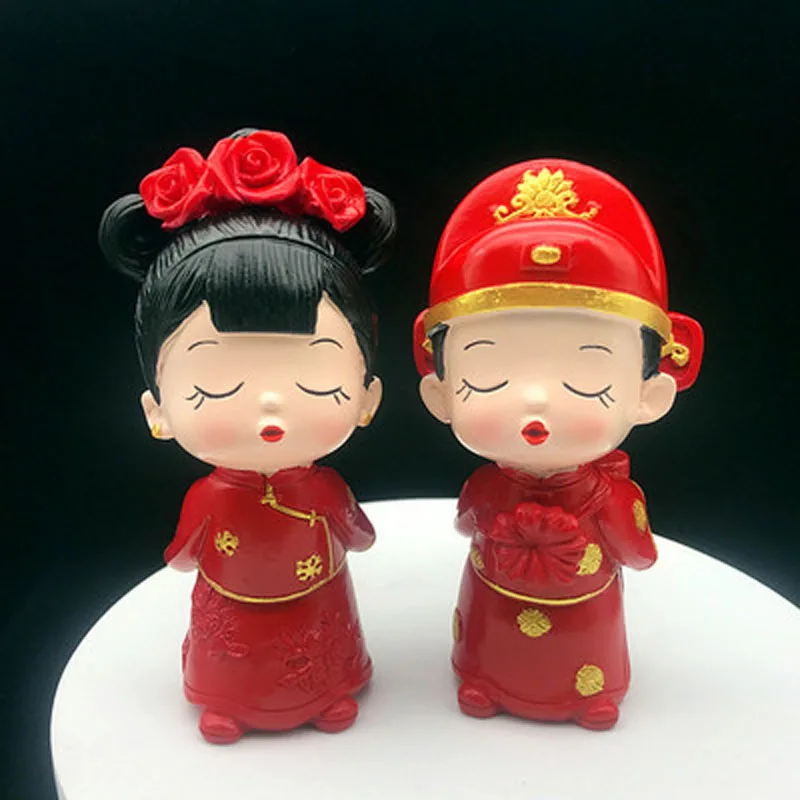 Resin ornaments for bride and groom, home decoration, wedding, house, doll hand, creative, new