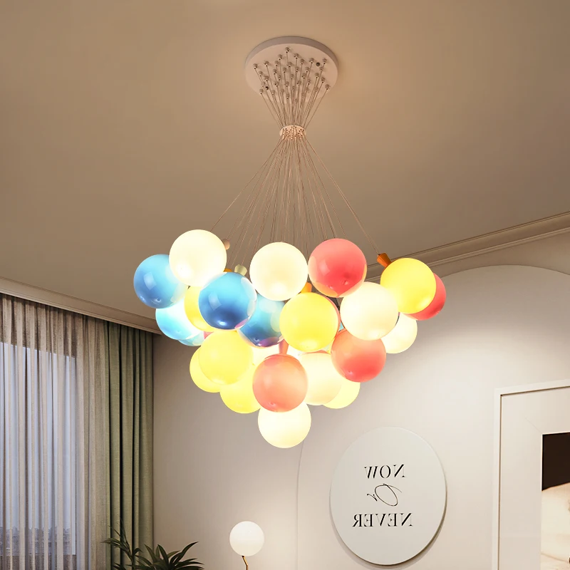 

Nordic ball chandelier Balloon Shape Decoration acrylic lamp Indoor Children's Room Hall Loft kids chandelier lighting