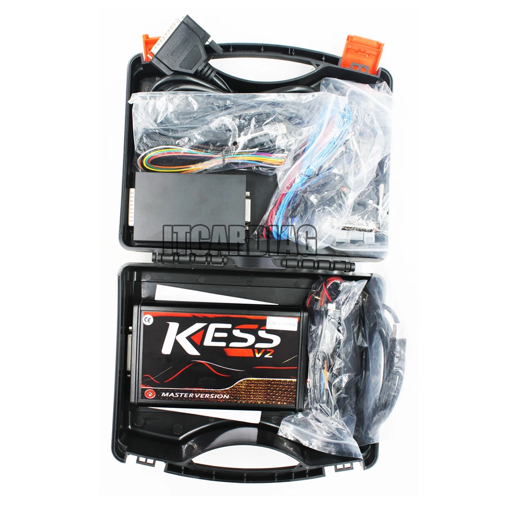 For Ktag V7.020 KESS V2.8 V2 V5.017 SW V2.25 v2.47 4 LED BDM Frame 22pcs Adapters K-TAG ECU Programmer with Toolbox