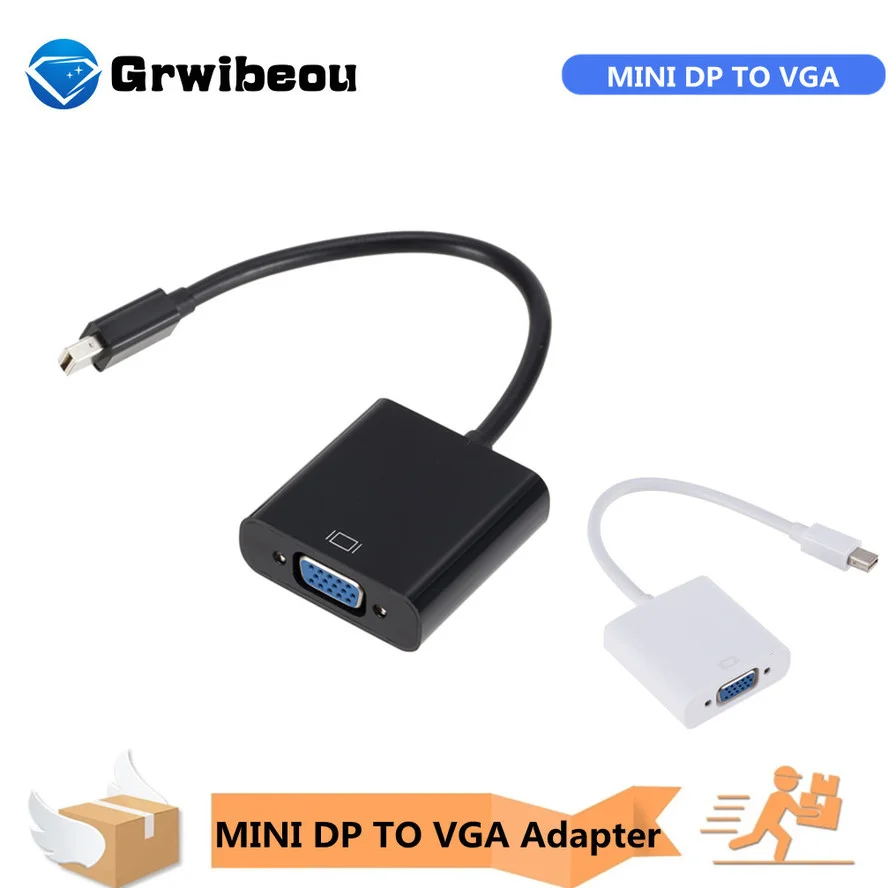 

Mini DP To VGA Cable Adapter For MacBook Air Pro iMac Mac Mini Thunderbolt Mini DisplayPort Display Port 1080P for HDTV Monitor