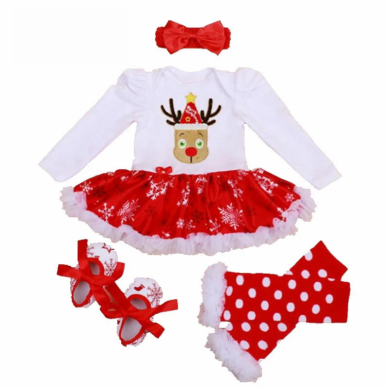 First Christmas NewBorn Baby girl Costume Romper Baby Clothes Sowflake Dress New Year Girl Bebe Clothing Children Infant Dresses