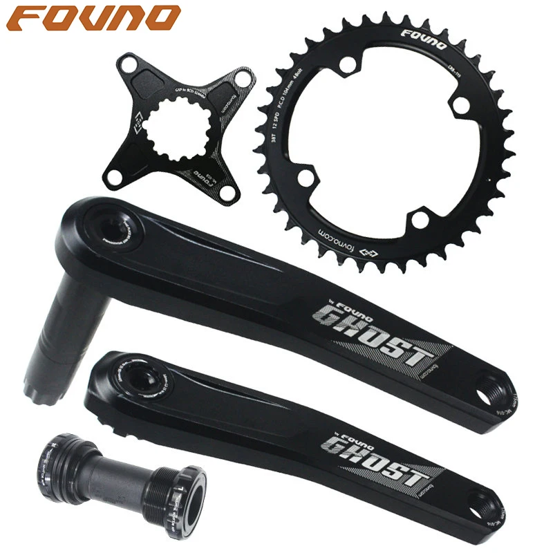 FOVNO Bicycle Crankset 175mm MTB Crankset with Chainring 32T 34T 36T 38T w/ Bottom Bracket for SRAM XX1 XO1 X1 GX XO X9