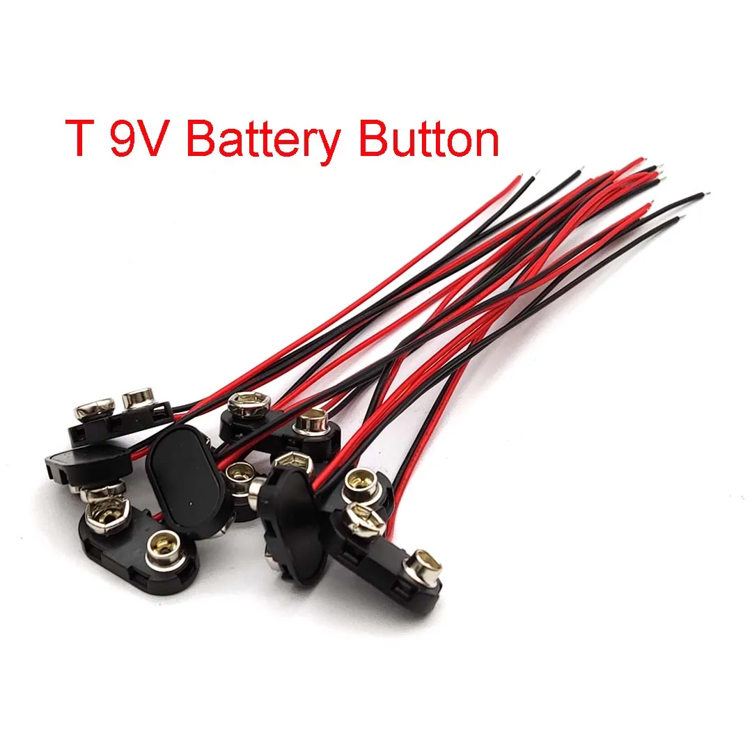 I / T Type 9V Battery Snap Connector Clip Lead Wires Holder Line Length 15CM