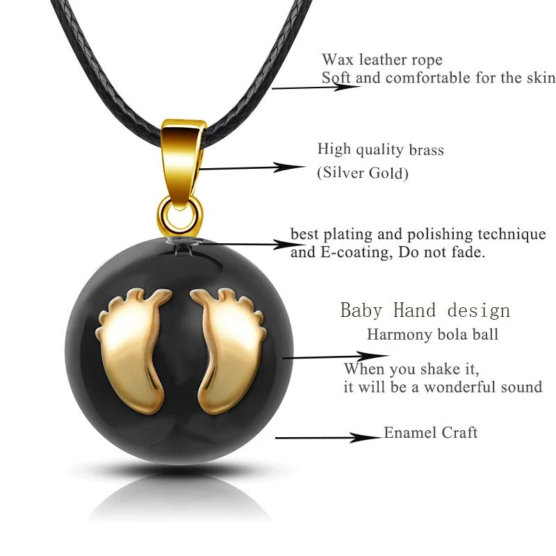 Eudora Mexican Bola Harmony Ball Pendant Angel Caller Necklace Mix Design Musical Sound Chime Ball Jewelry for Pregnant Women