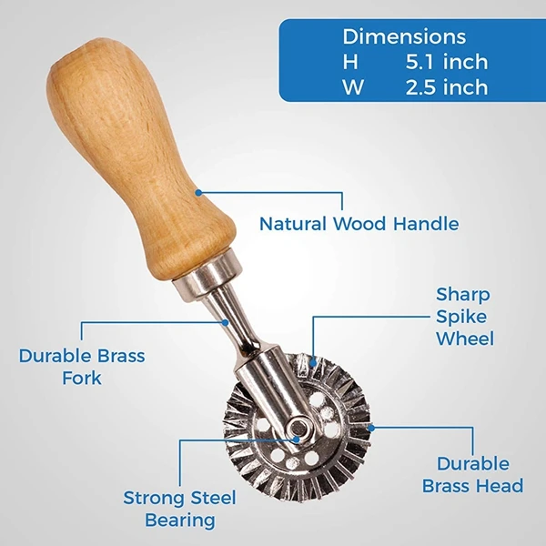 Set di timbri per Ravioli Maker-tagliapasta e timbri leader con manico in legno-per Ravioli, Pasta, gnocchi Lasagna