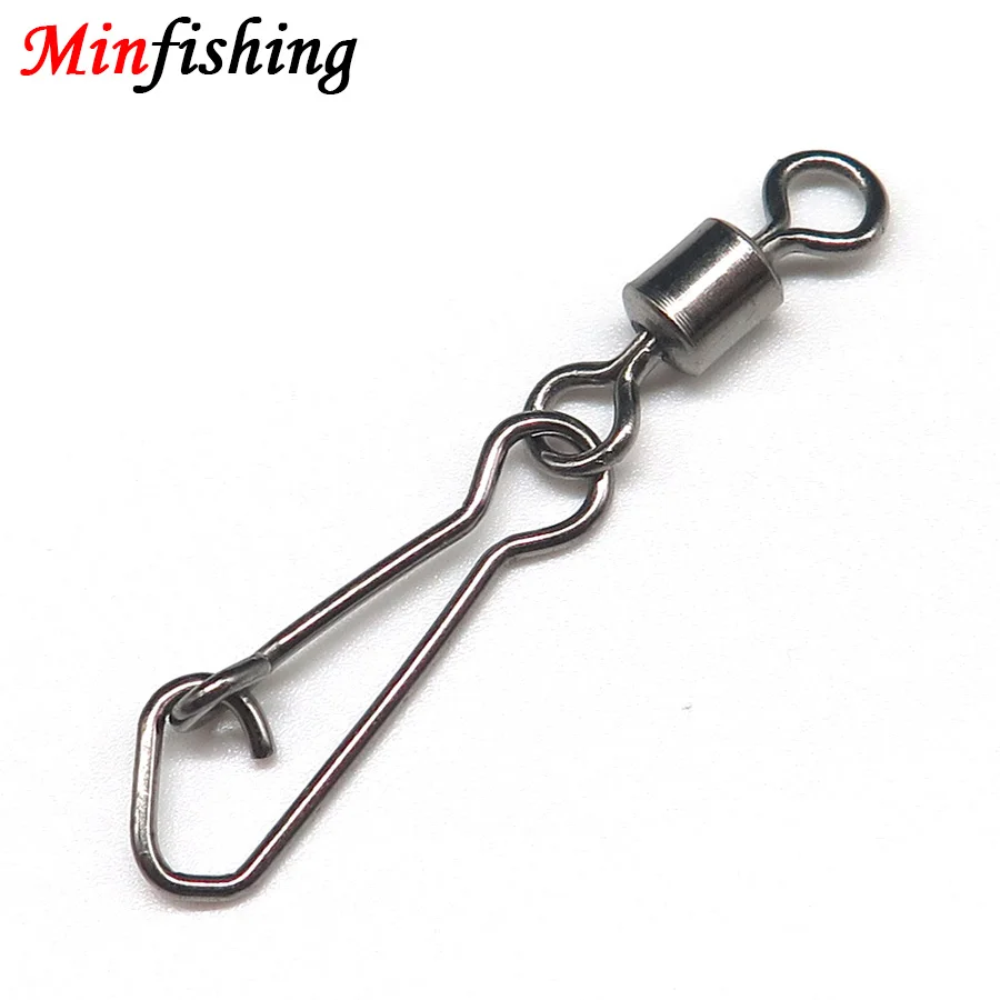 

Minfishing 25 pcs/lot Rolling Swivels Fishing MS+QL Rolling Swivel with Safety Snap Hook Lure Connector Fishing Accessories