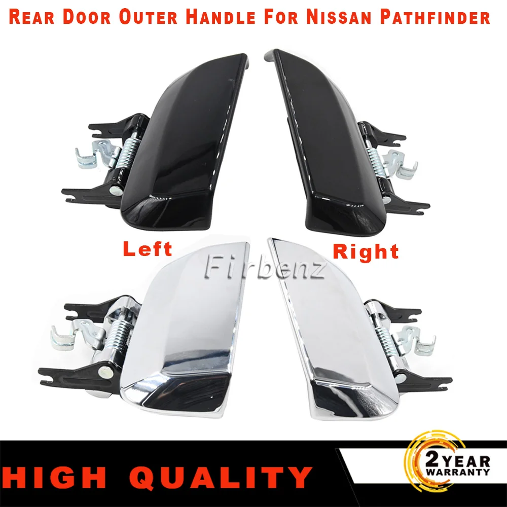 Black / Chorme Left Right Rear Door Outer Handle For Nissan Pathfinder R51 2005 2006 2007 2008 2009 2010 2011 2012 2013