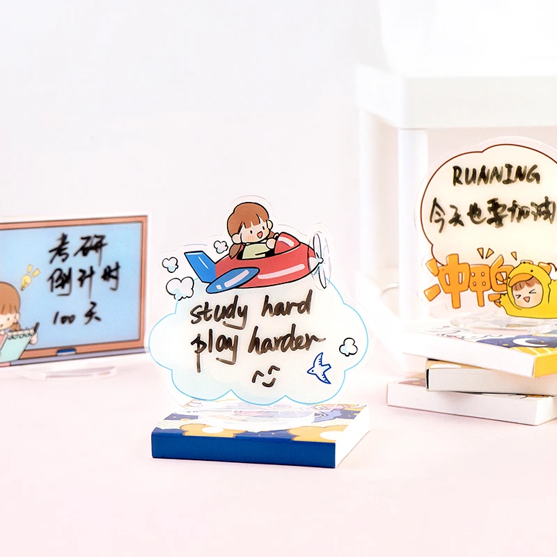 Kawaii Creative Acrylic Message Board Signboard Desktop Stand Decoration Notepad Mini Graffiti Small Whiteboard