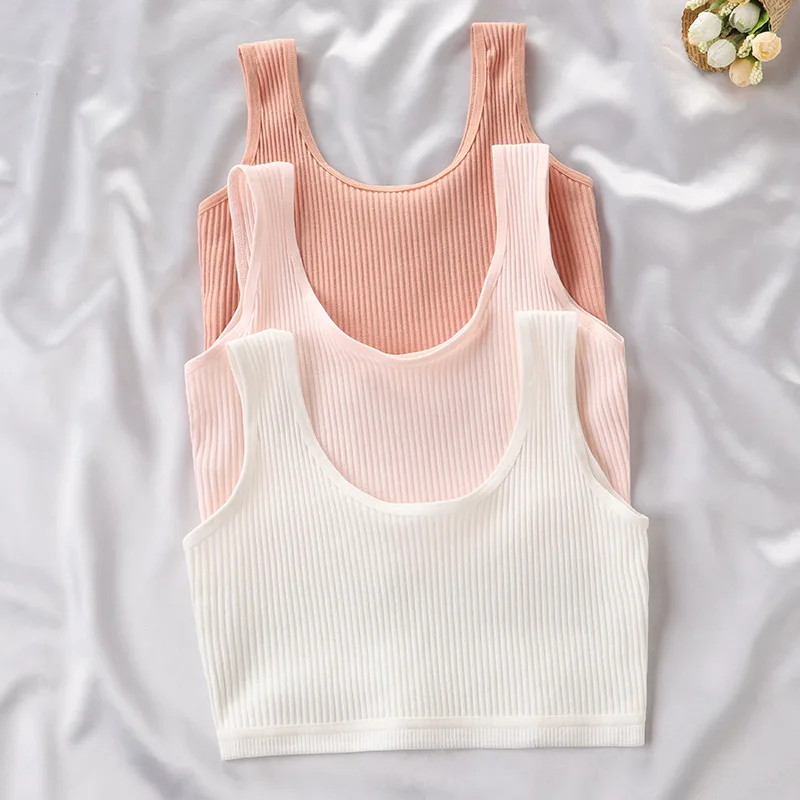 Girl Bra Cotton Children Sports Bra Girls Underwear Kids Solid Color Soft Vest Tops for Girls 7-14 Years Clothes for Teenagers