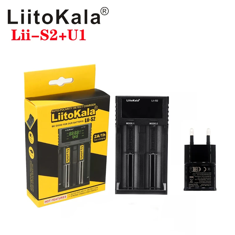 Hot LiitoKala Lii-S8 Lii-S6 lii-S2 lii-S4 Lii-S1 Double slot 18650 Battery Charger 1.2V 3.7V 3.2V AA/AAA 26650 21700 NiMH l