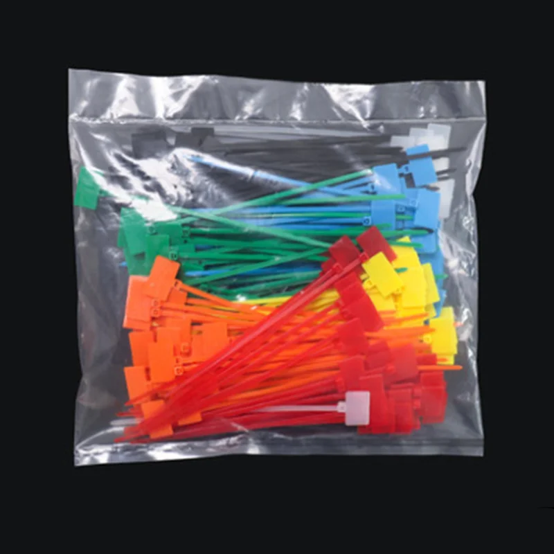 250pcs/Bag Mixed Color Easy mark 4*150mm Nylon Cable Ties tag labels Plastic loop Ties markers Cable Tag self-locking Zip Ties