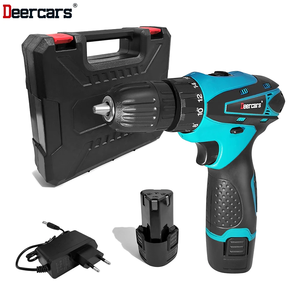 12v Cordless Drill Mini Battery Wireless Electric Screwdriver Kit Keyless Chuck Rechargeable Wood Hand Home DIY Power Tools